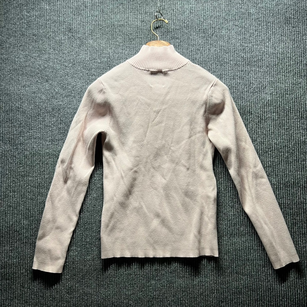 Polo Jeans Co Ralph Lauren Sweater Womens Large Pink Quarter Zip Ribbed Vintage - Picture 5 of 7